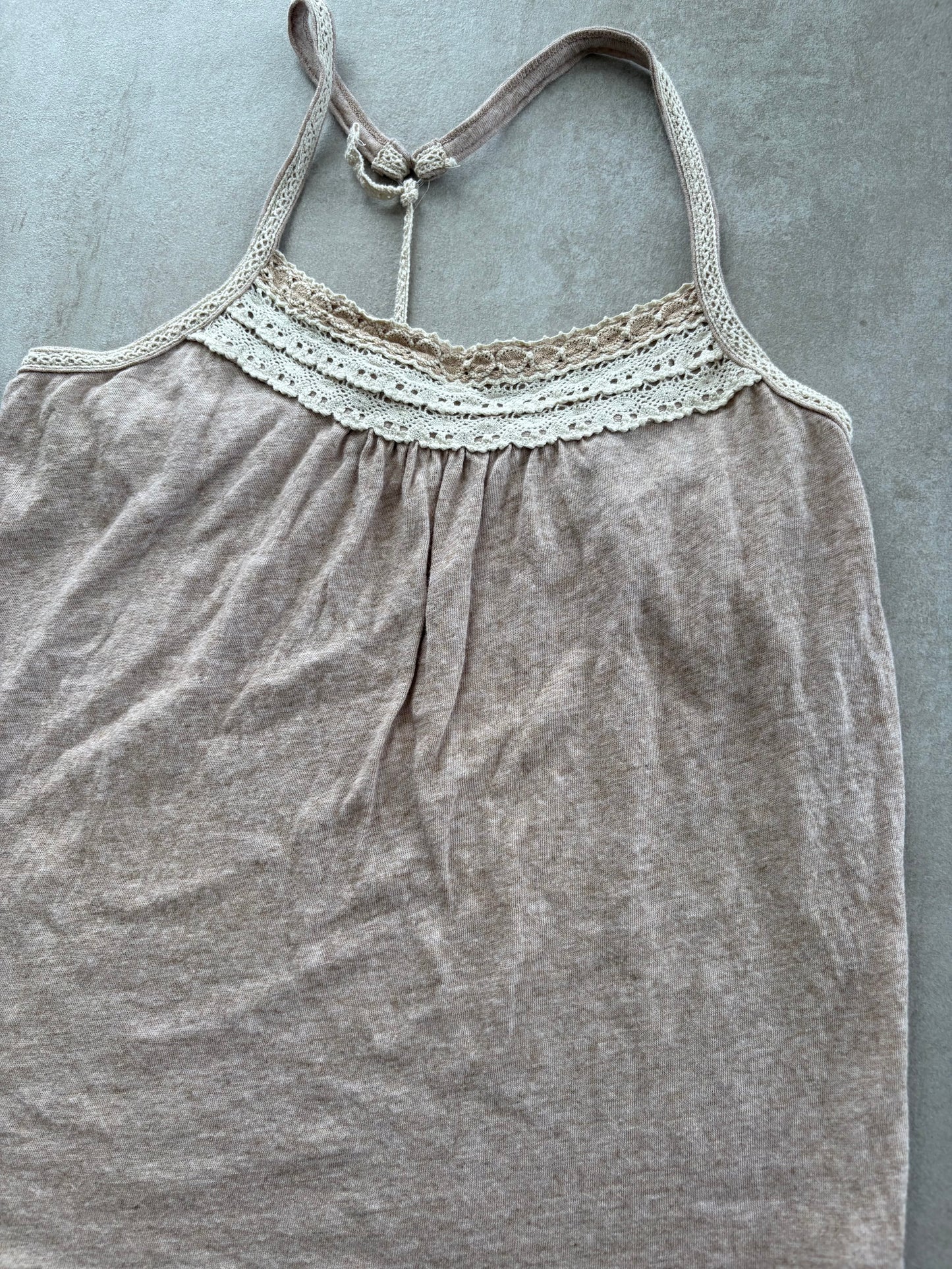 00's Japanese Beige Cotton Halter Top