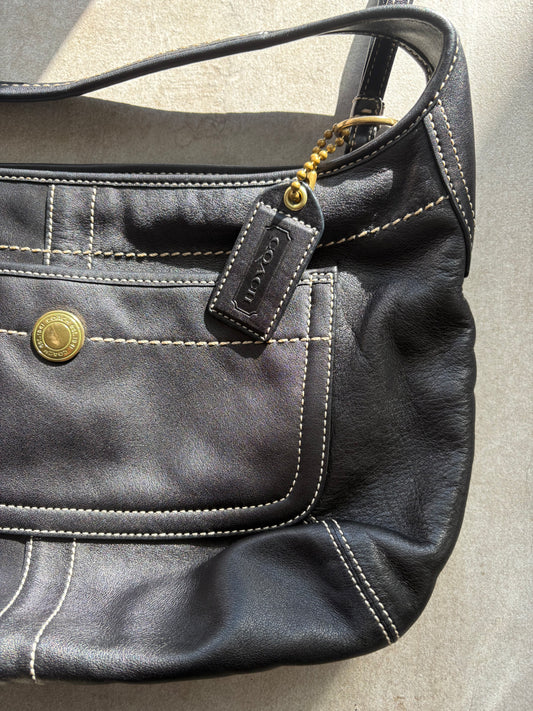 Coach Hobo Leather Black Shoulder Bag