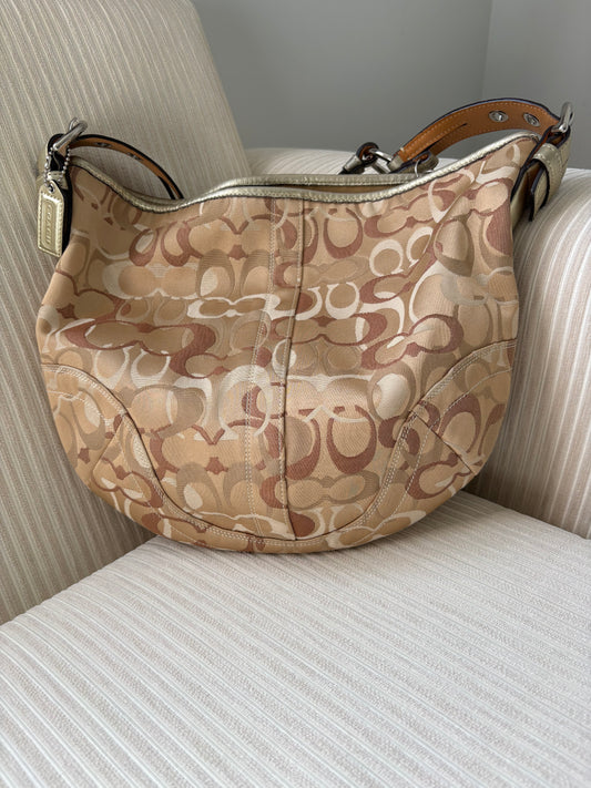 Coach Signature Optic Large Hobo Shoulder Bag