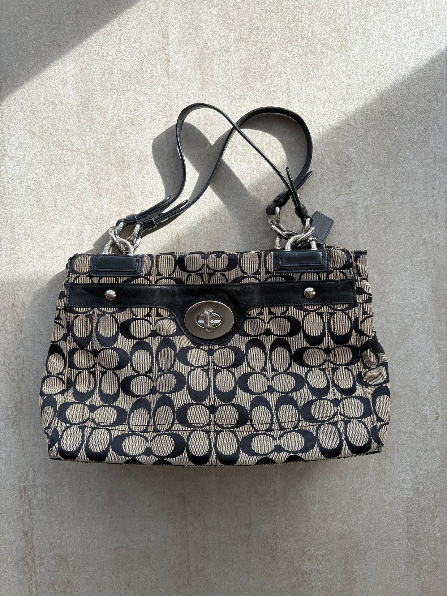 Coach Jacquard Signature Shoulder Satchel Bag