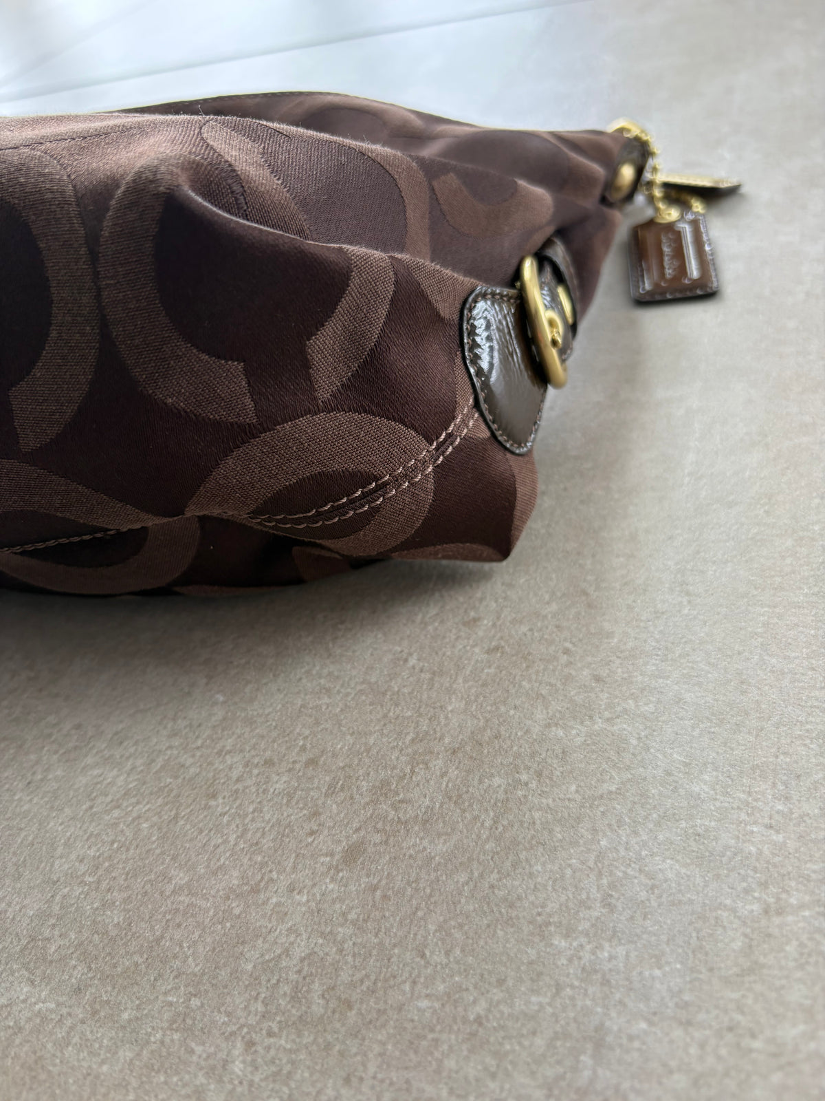 Coach Madison Op Art Hobo Bag Choc Brown