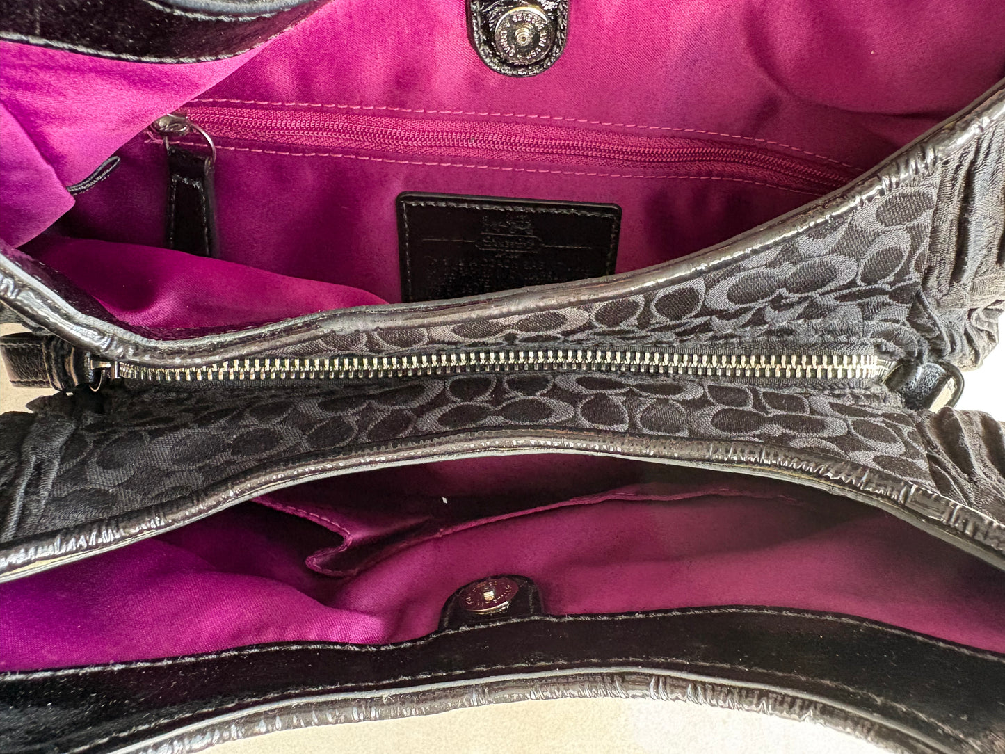 Coach Black Madison Pleated Maggie Shoulder Bag