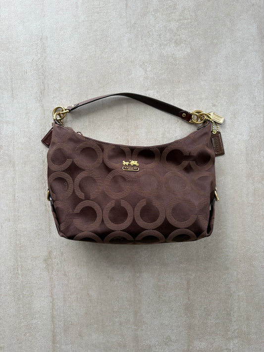 Coach Madison Op Art Hobo Bag Choc Brown