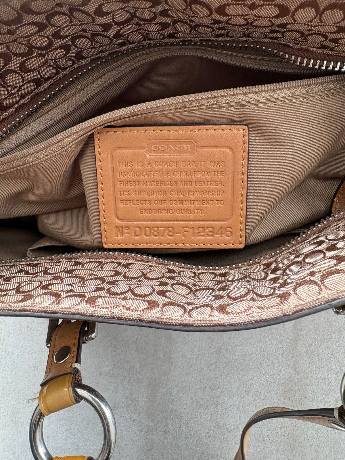 Coach Signature Brown Jacquard Gallery Tote