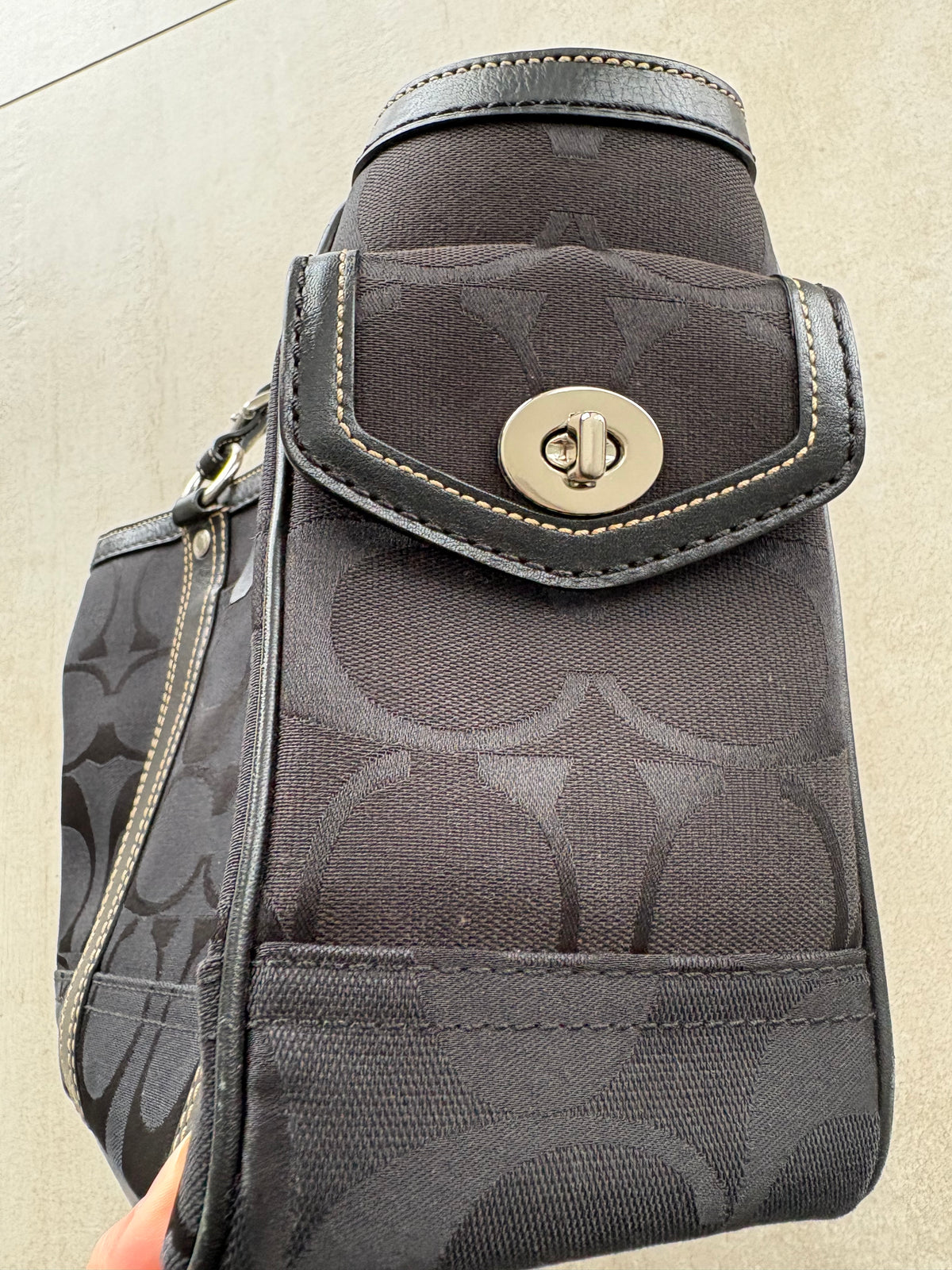 Coach Signature Black Canvas Tote