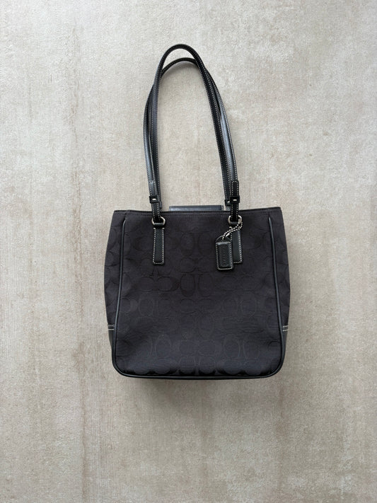 Coach Black Optic Signature C Small Bucket Bag