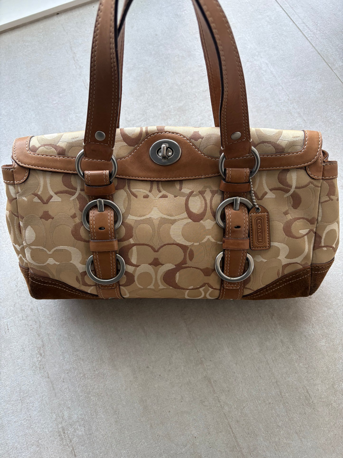 Coach Chelsea Optic Signature Turnlock Satchel