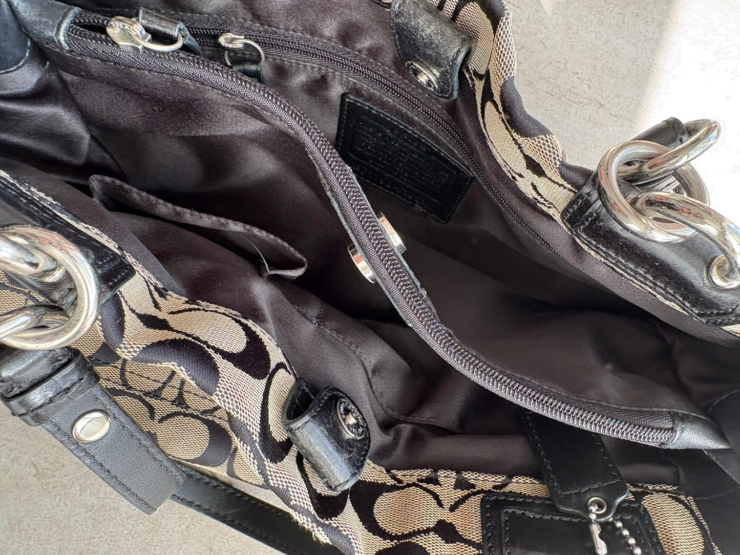 Coach Jacquard Signature Shoulder Satchel Bag