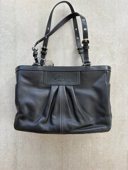 Coach Black Leather Tote Bag