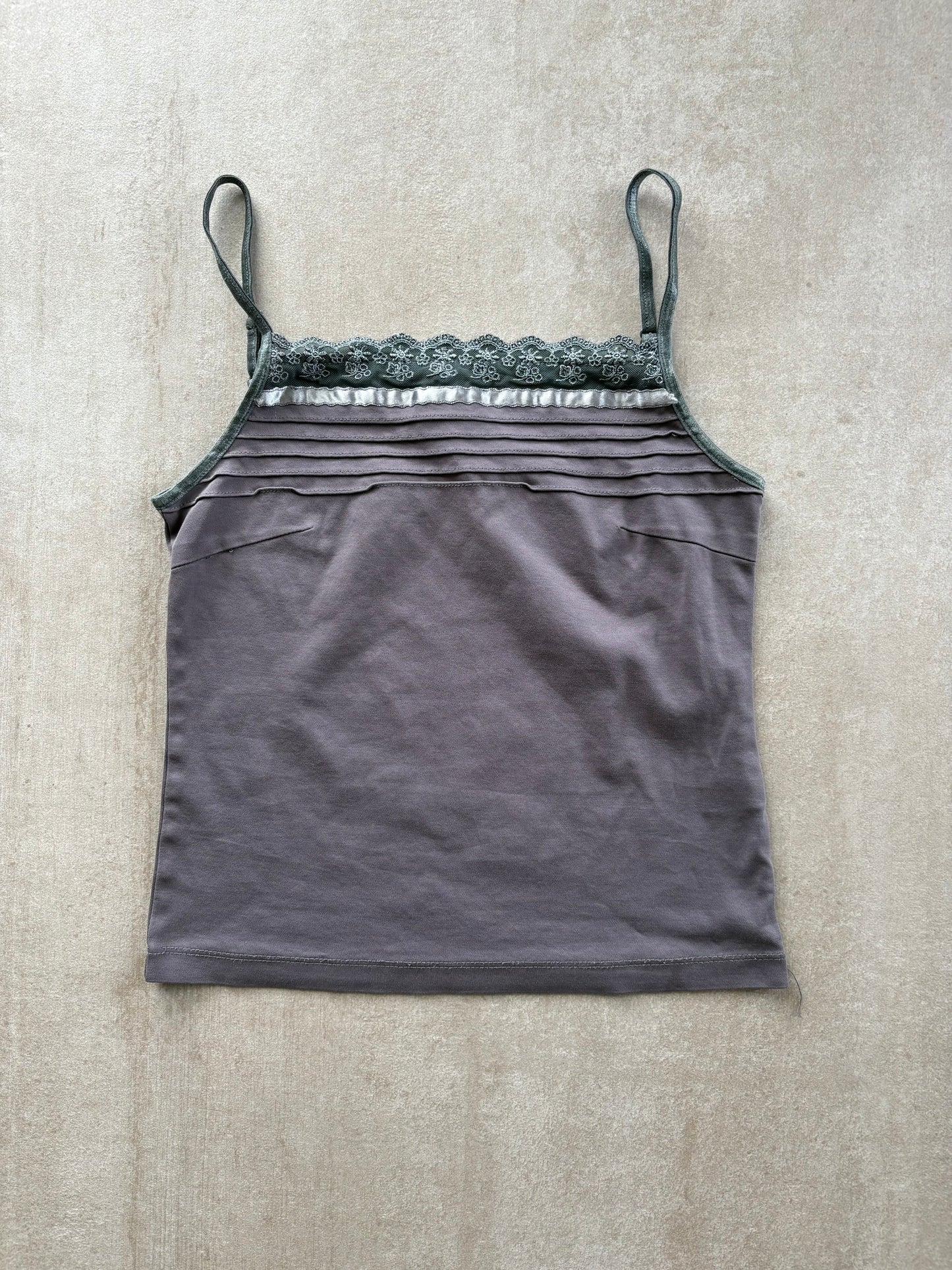 00's Japanese Grey Cami w/ Lace Details