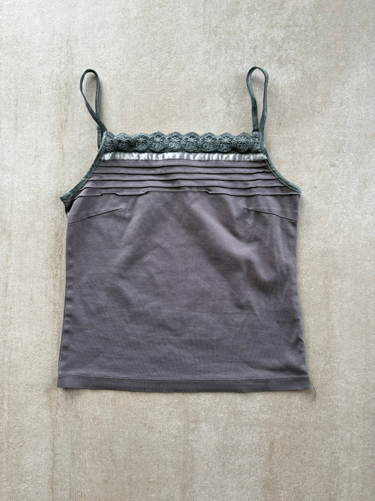 00's Japanese Grey Cami w/ Lace Details
