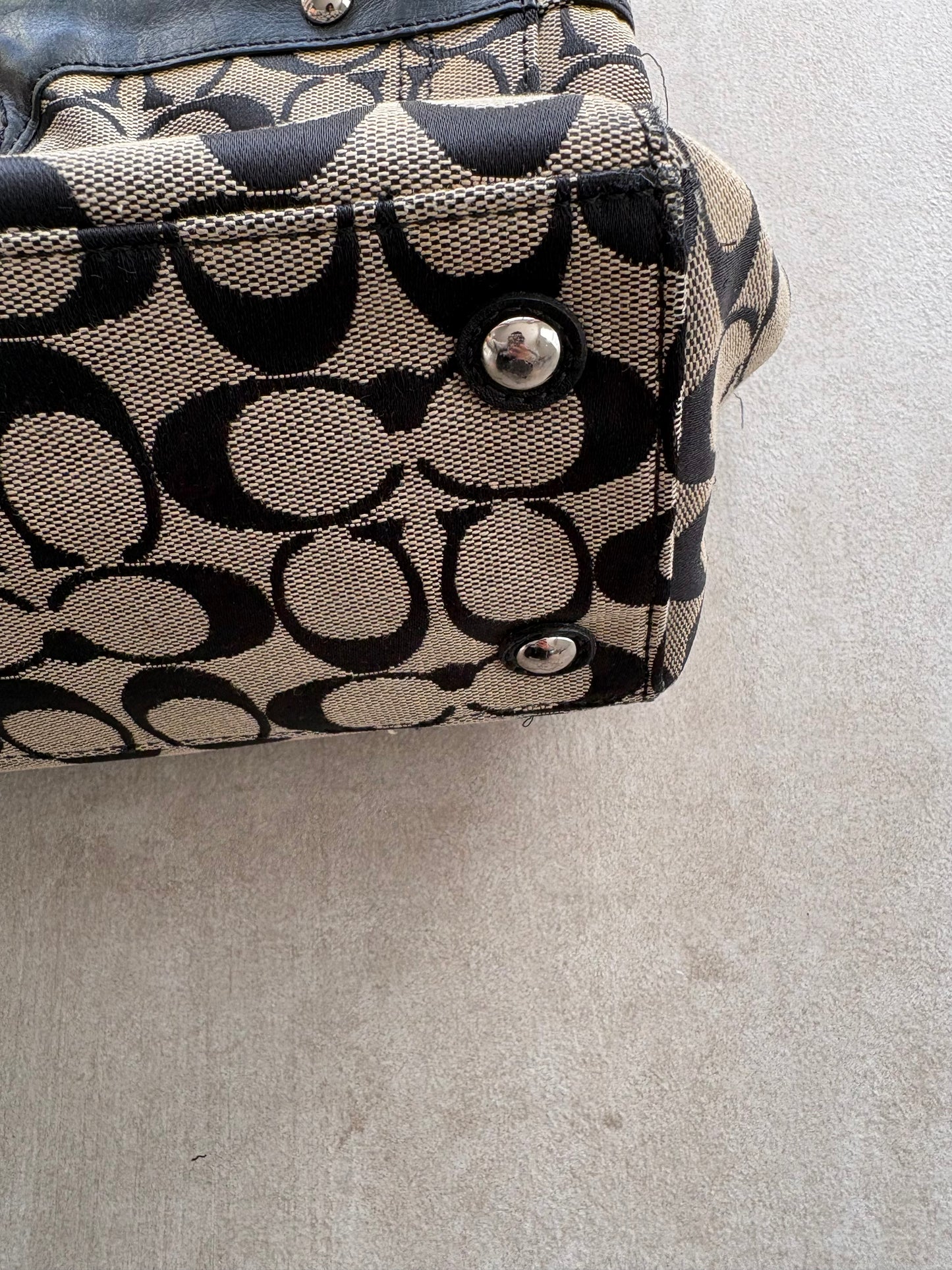 Coach Jacquard Signature Shoulder Satchel Bag