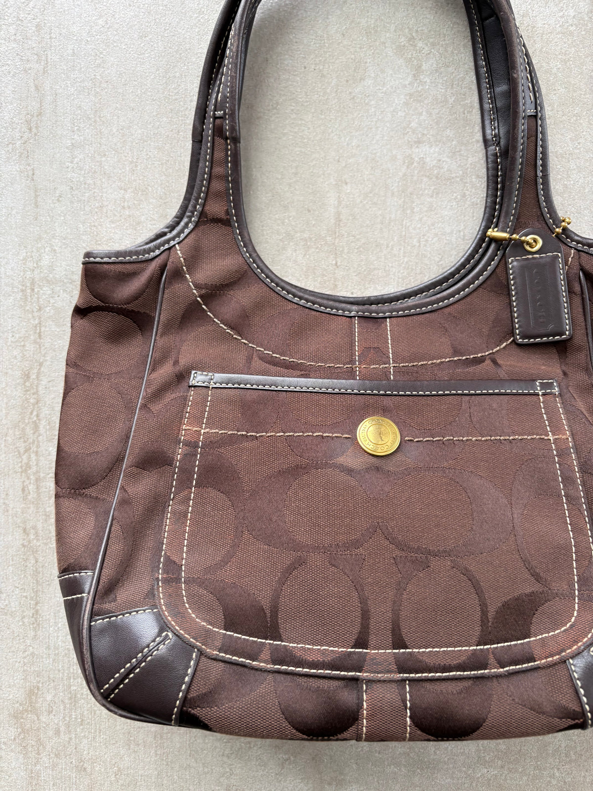 Coach Ergo Signature Tote Bag Choc Brown