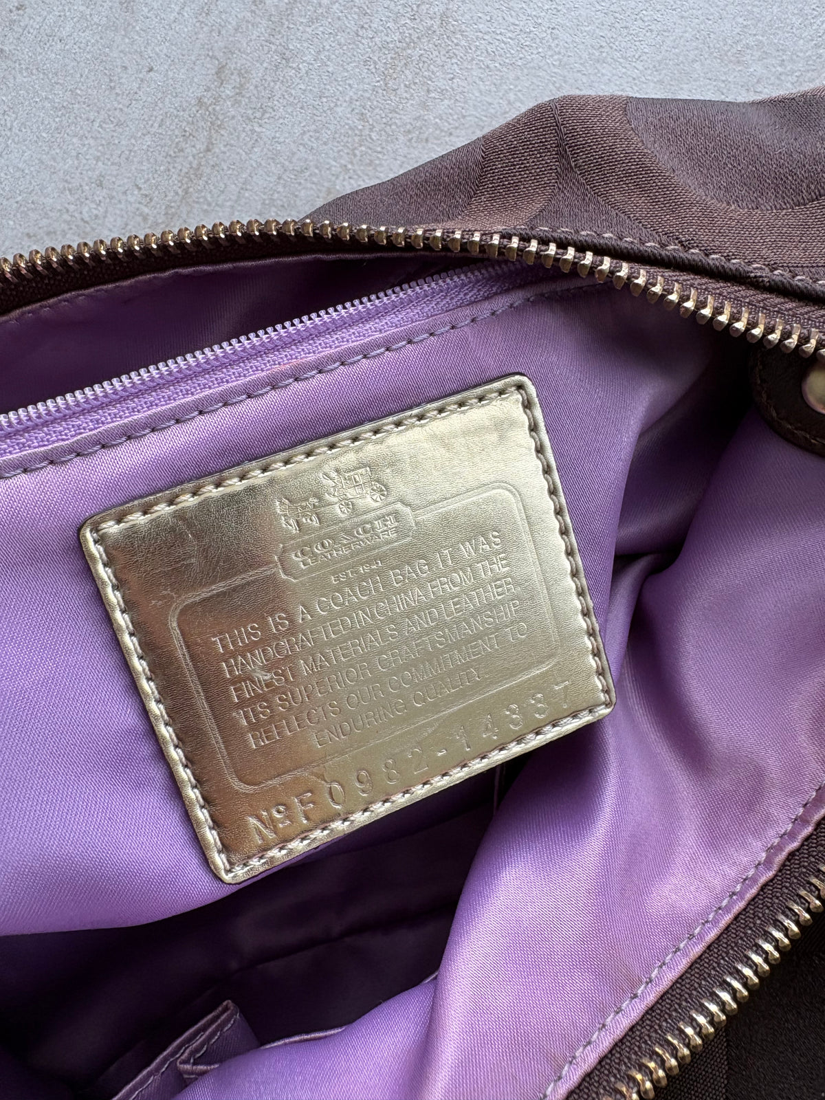 Coach Madison Op Art Hobo Bag Choc Brown
