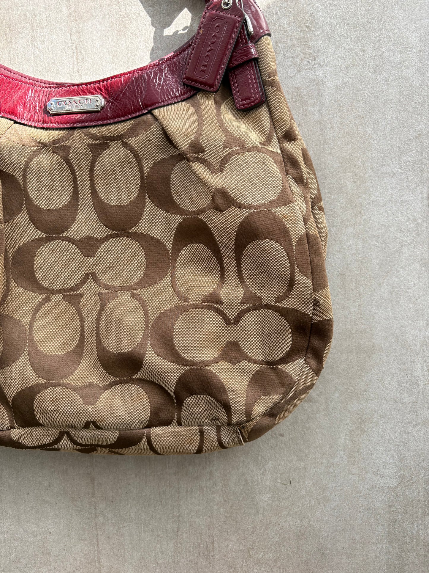 Coach Large Canvas Hobo Shoulder Bag *AF