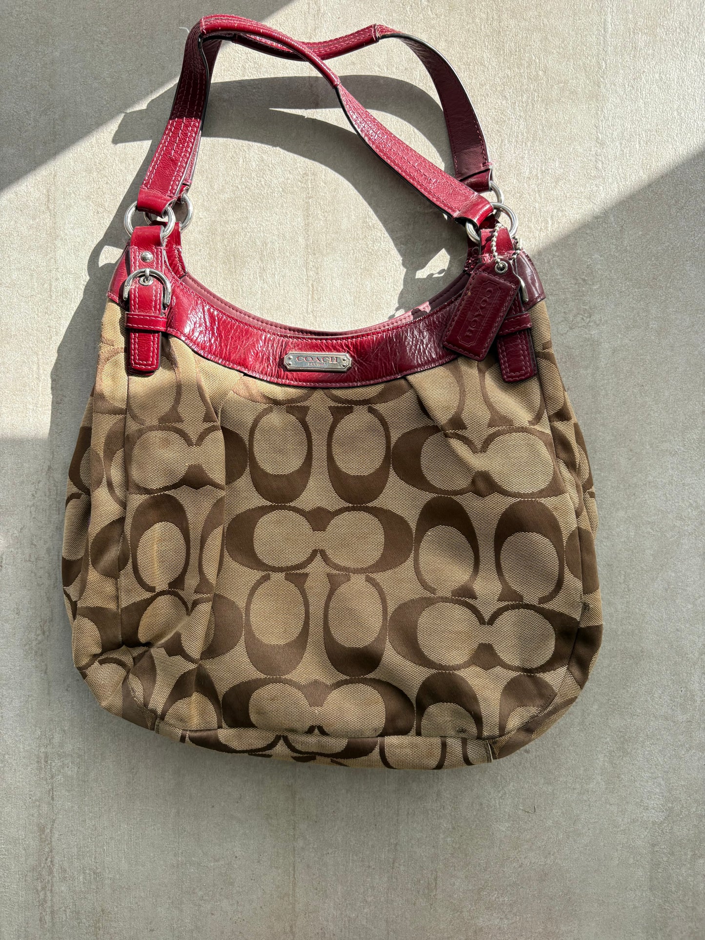 Coach Large Canvas Hobo Shoulder Bag *AF