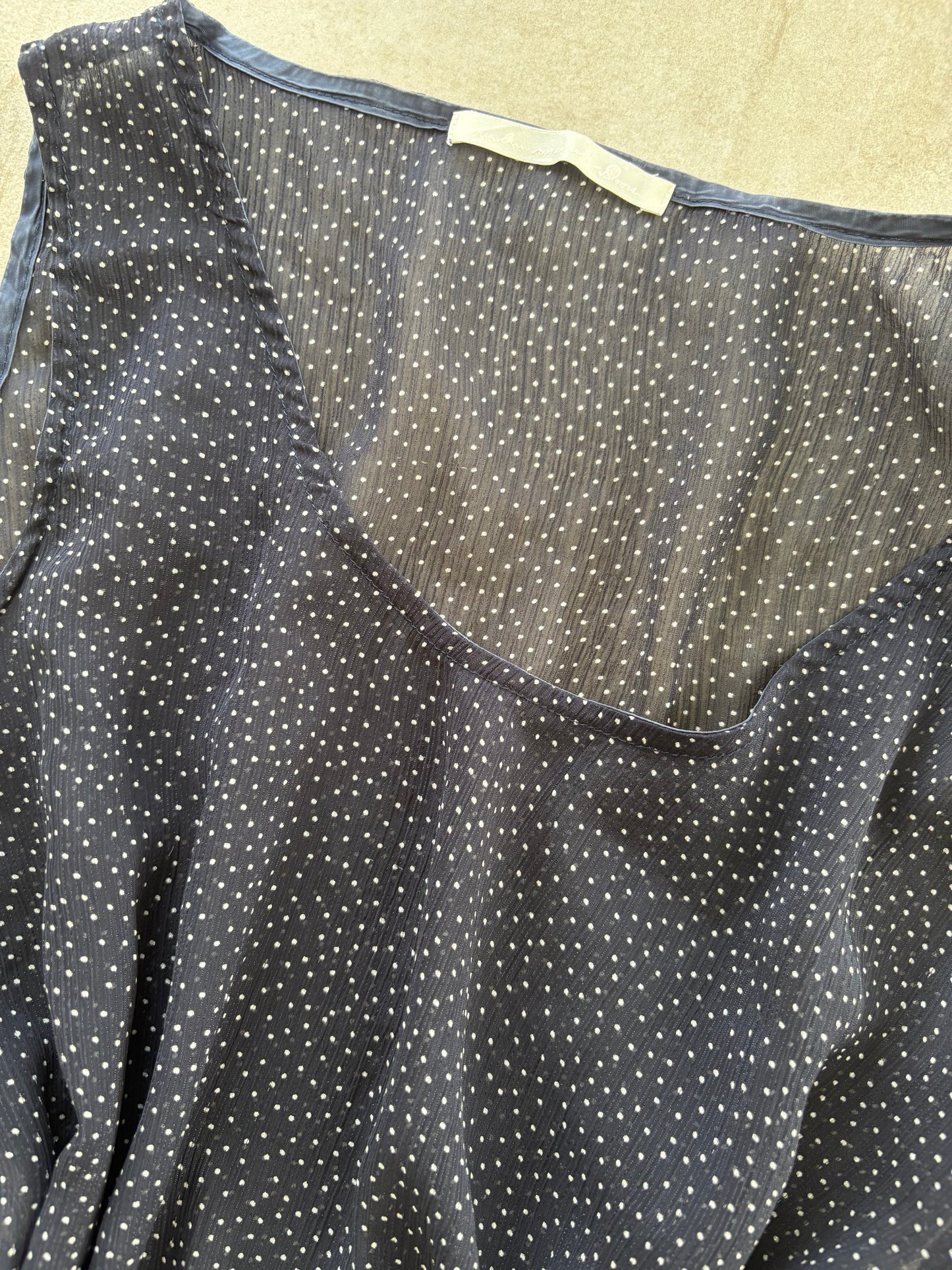 00's Black Mesh Polka Dot Tank Top/Dress