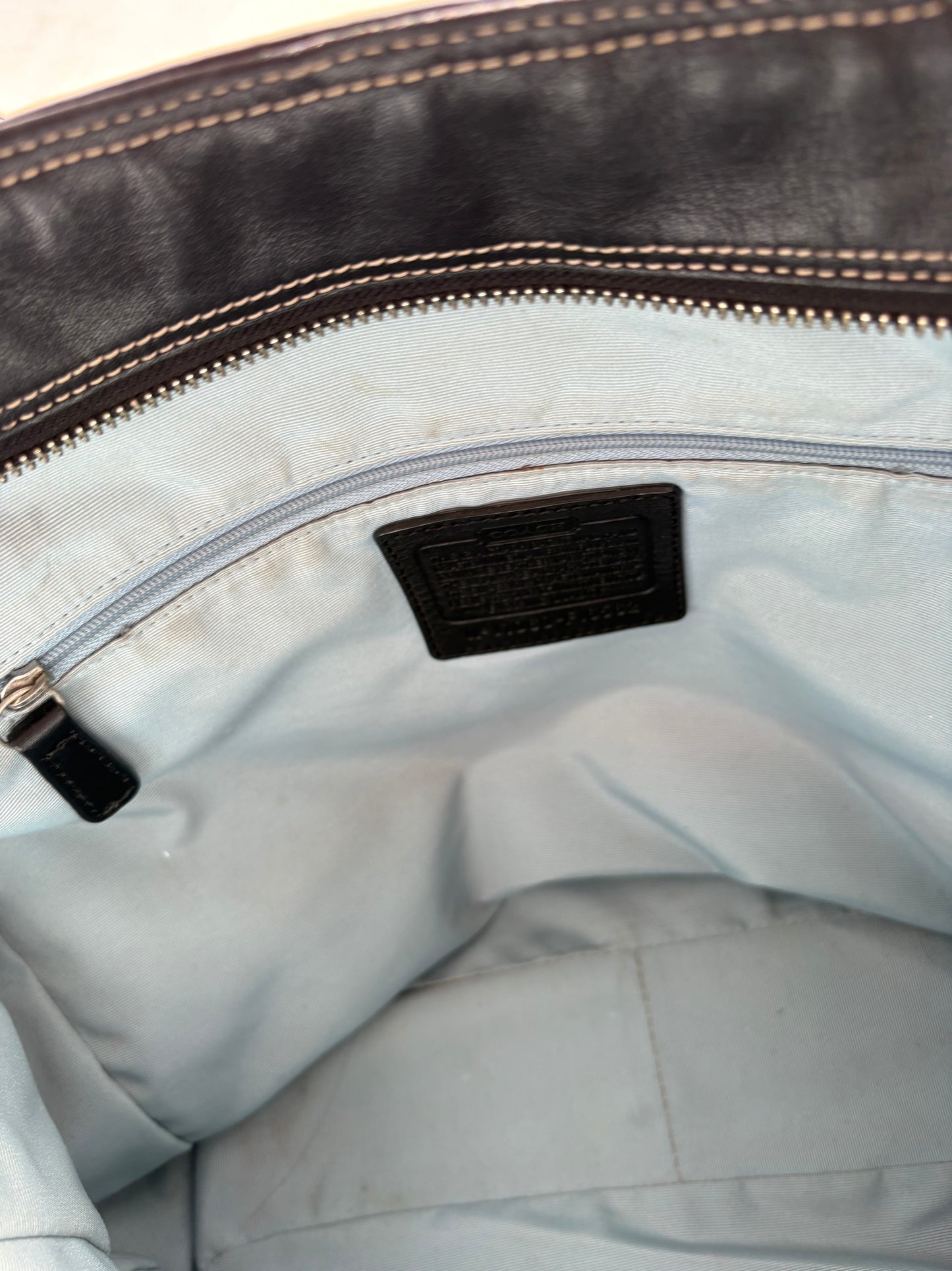 Coach Black Leather Tote Bag