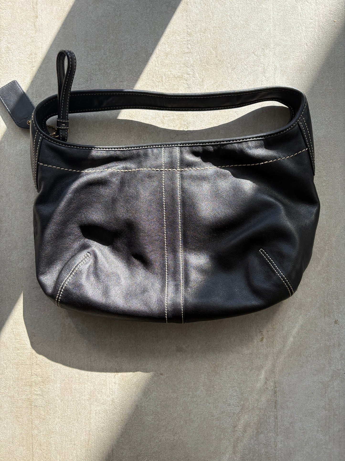 Coach Hobo Leather Black Shoulder Bag