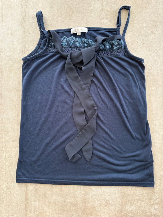 00's Japanese Dark Blue Cami w/ Tie