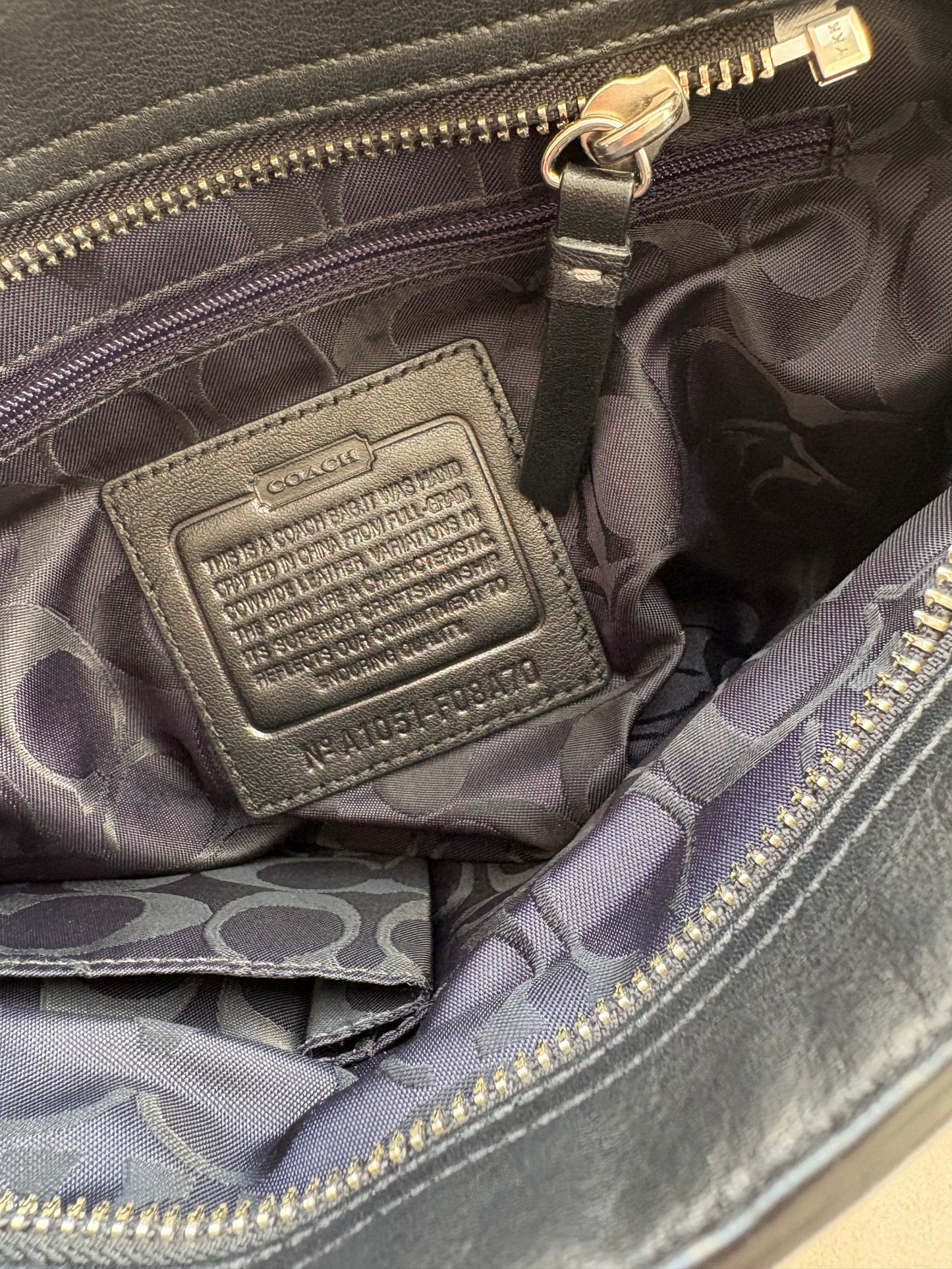 Coach Black Leather Small Hampton Satchel Bag