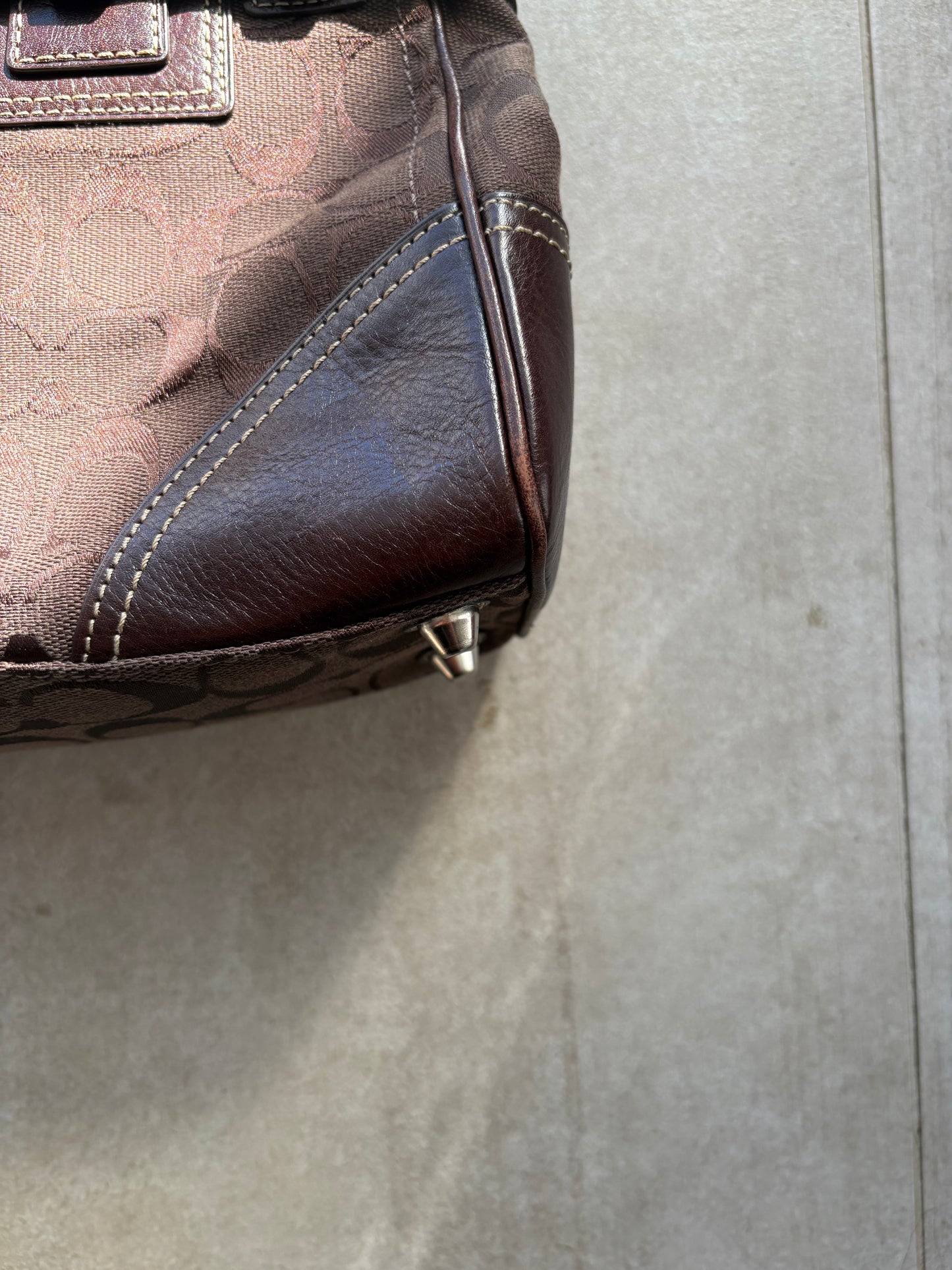 Coach Hamptons Choc Brown Signature C Satchel