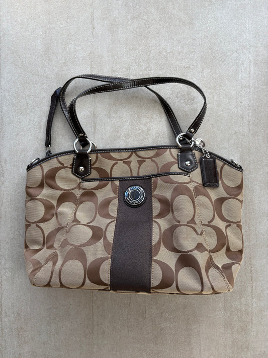 Coach Signature Stripe Shoulder Bag