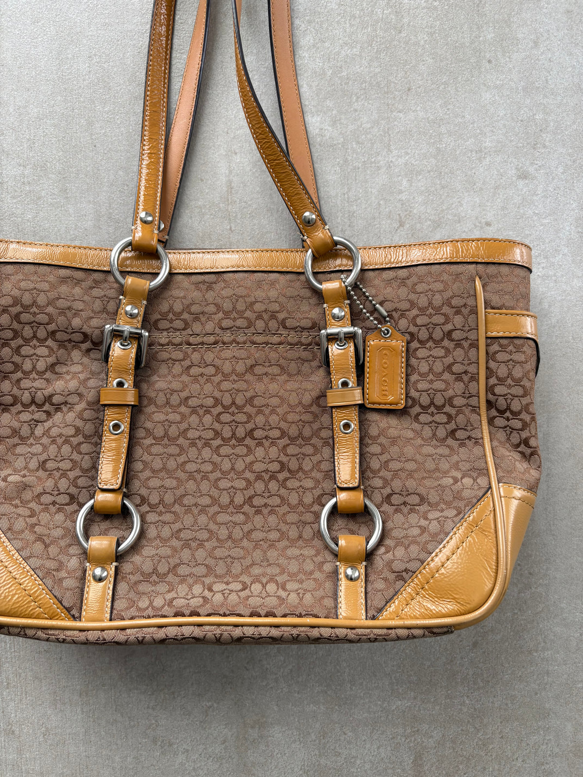 Coach Signature Brown Jacquard Gallery Tote