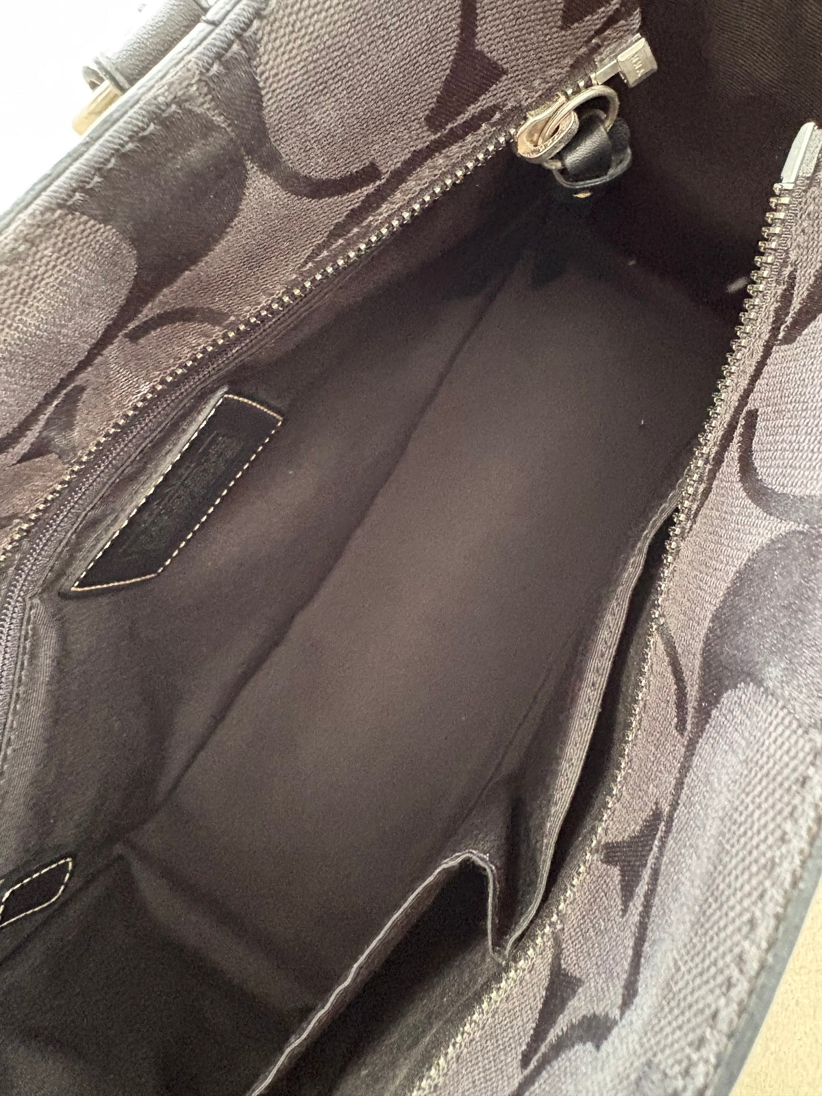 Coach Signature Black Canvas Tote