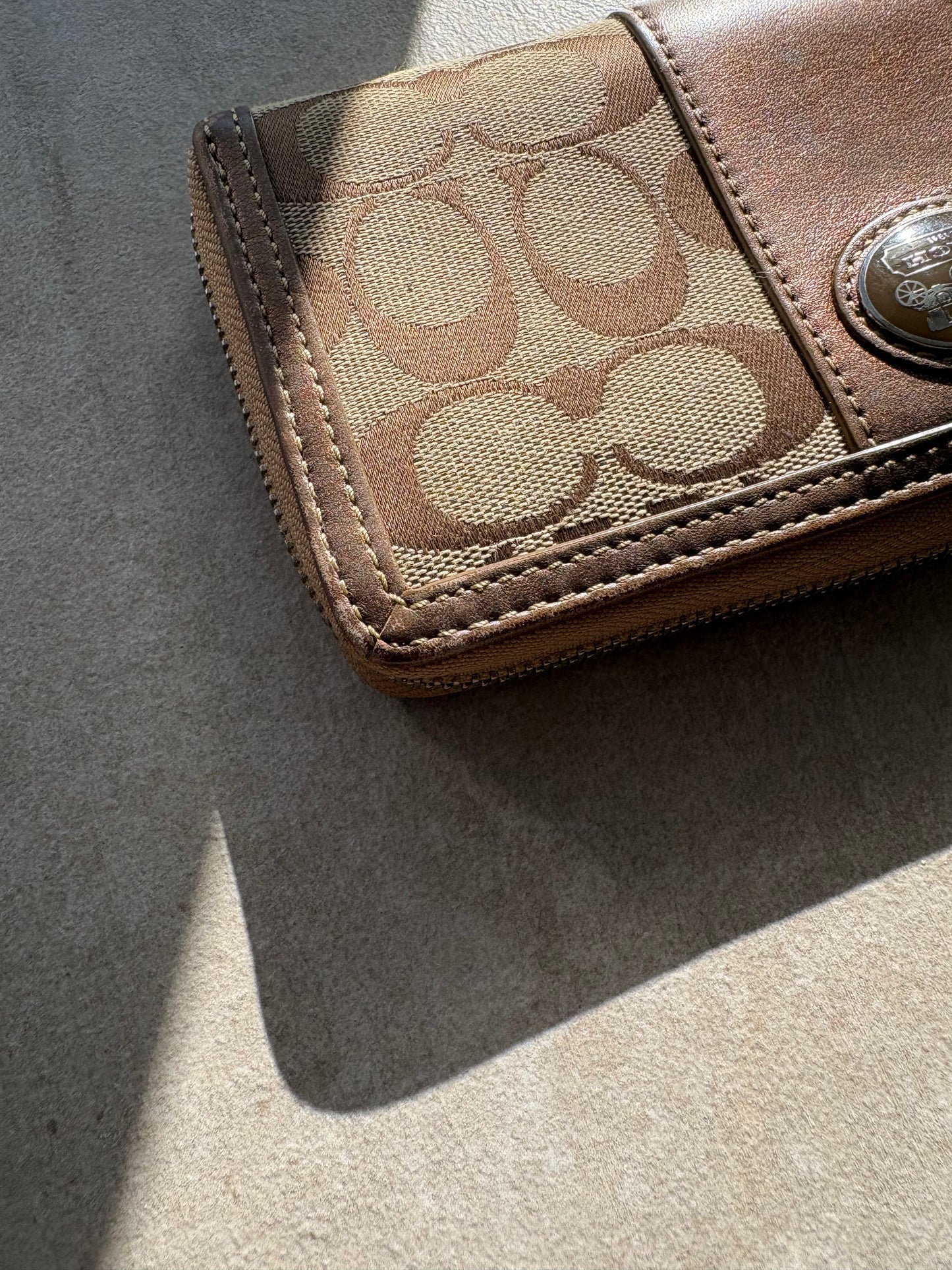Coach Signature C Tan Wallet
