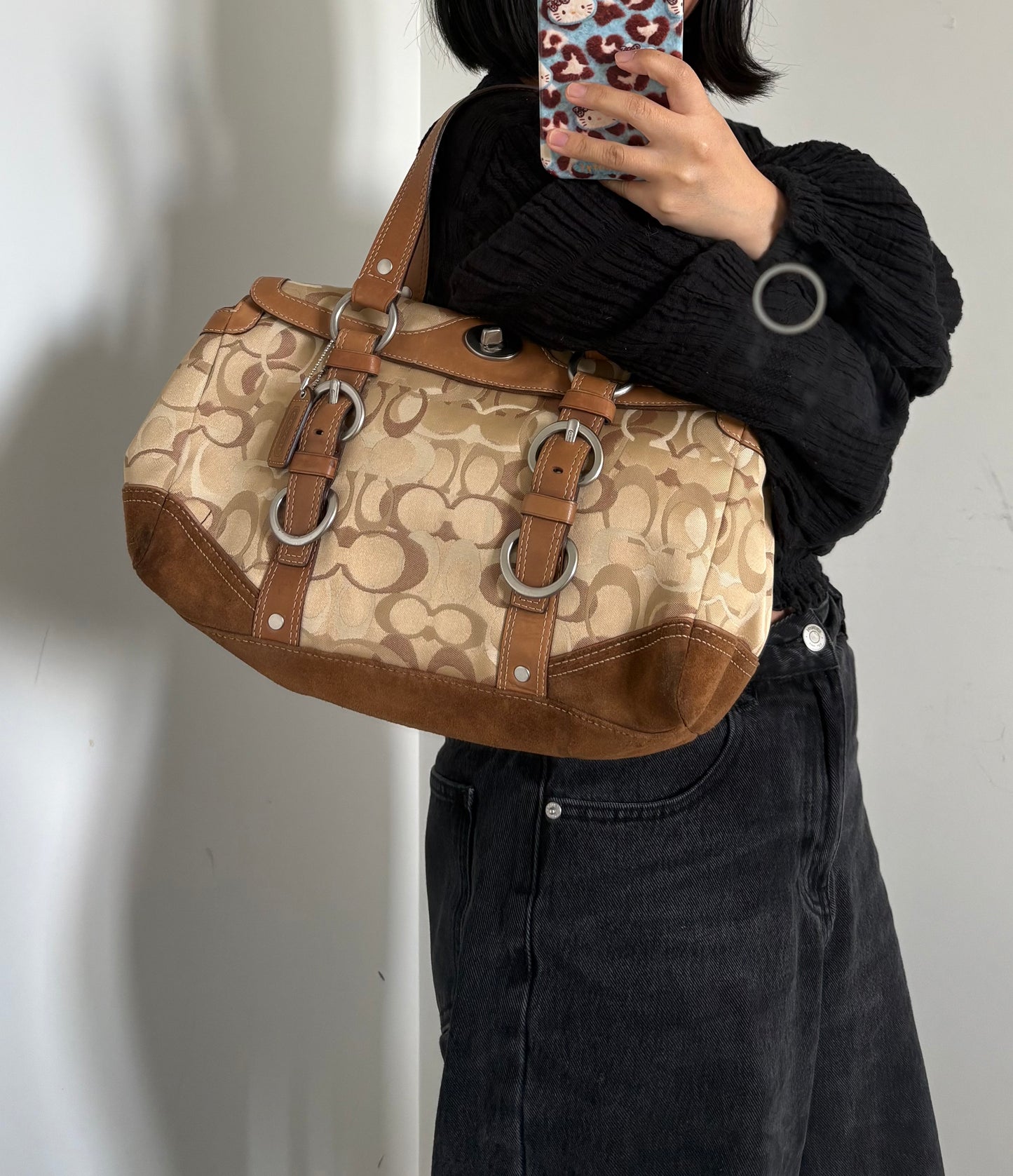 Coach Chelsea Optic Signature Turnlock Satchel