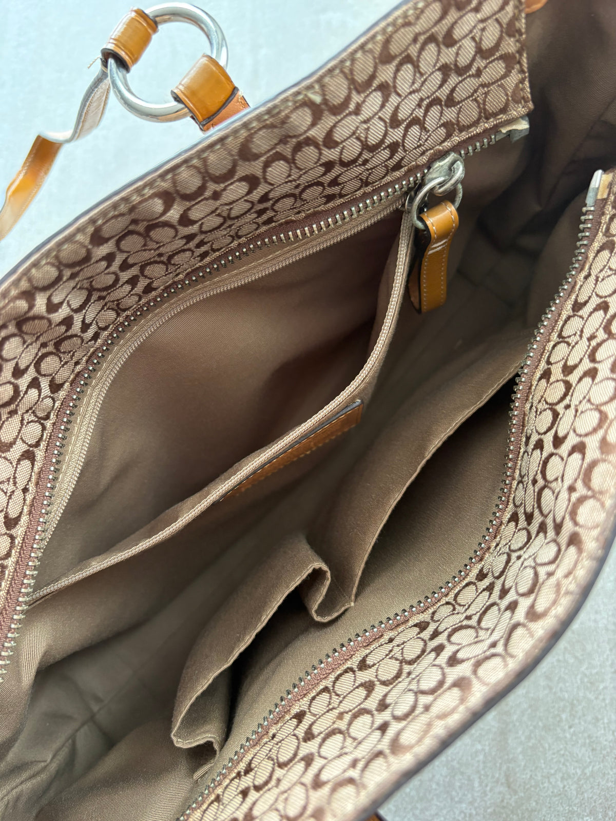 Coach Signature Brown Jacquard Gallery Tote