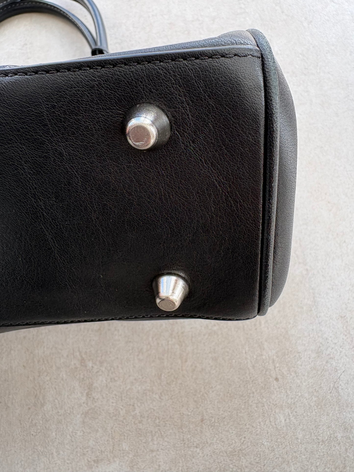 Coach Black Leather Small Hampton Satchel Bag