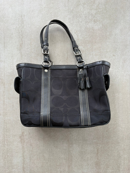 Coach Signature Black Canvas Tote