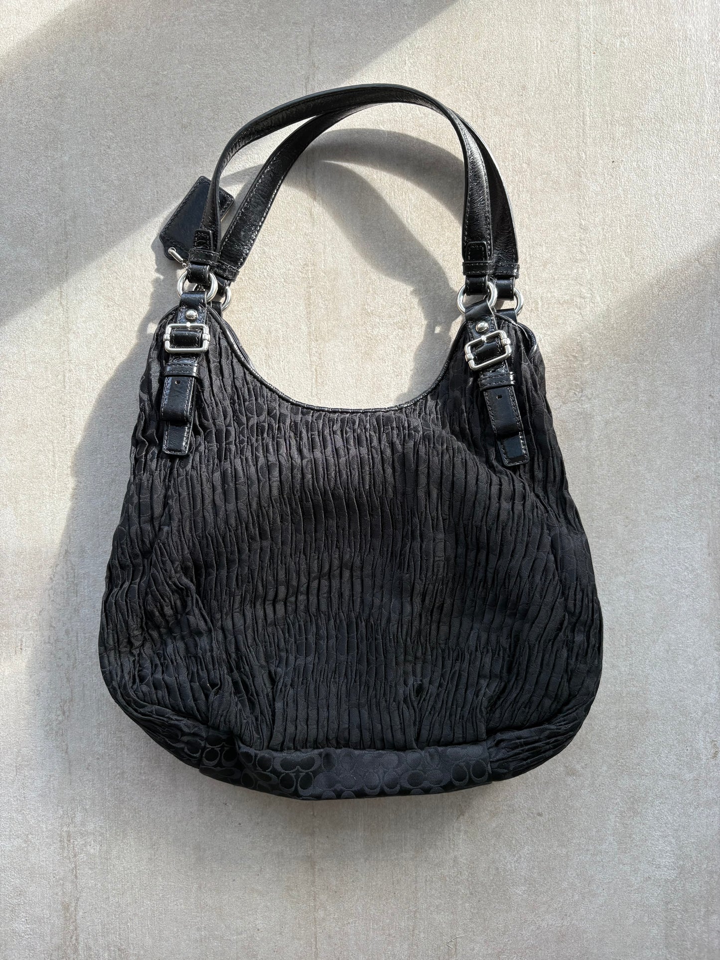Coach Black Madison Pleated Maggie Shoulder Bag