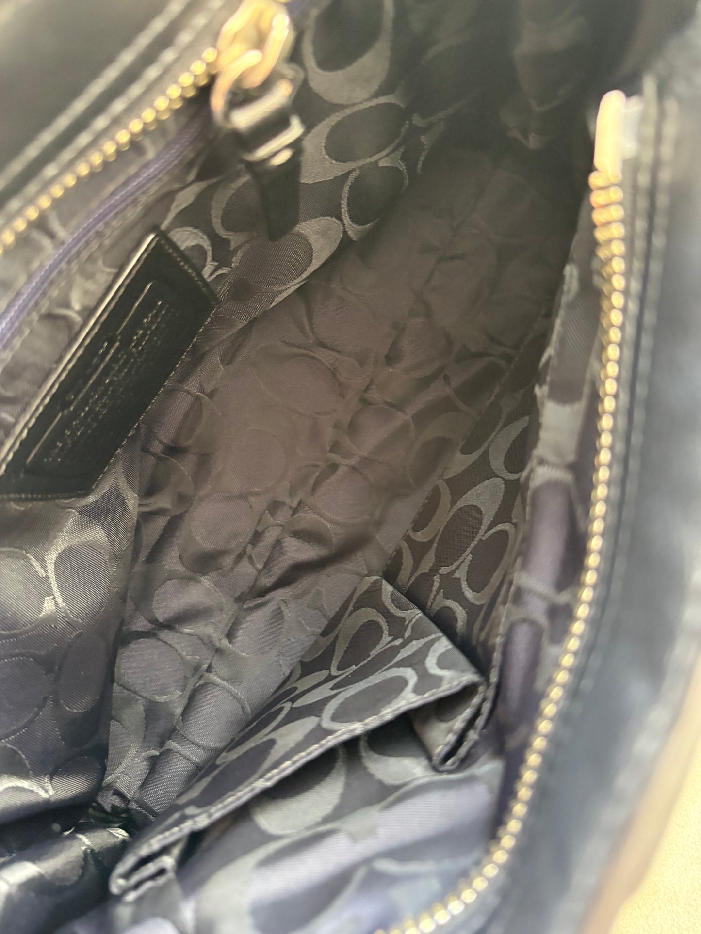 Coach Black Leather Small Hampton Satchel Bag