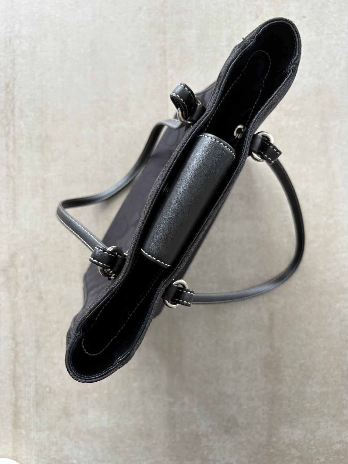 Coach Black Optic Signature C Small Bucket Bag