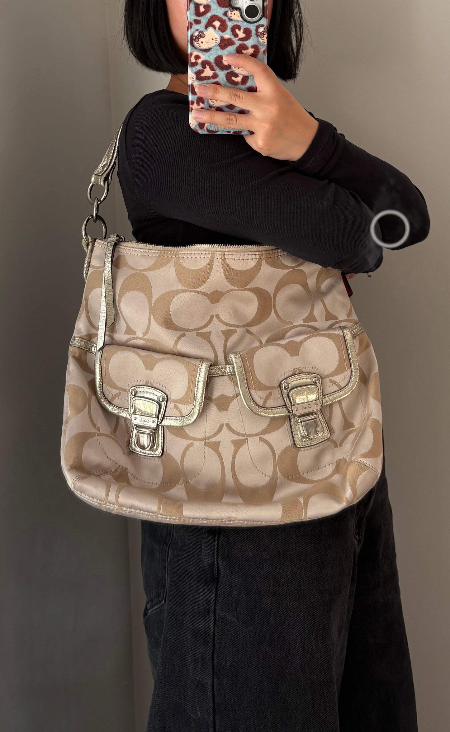 Coach 2way Signature Poppy Tote *AF