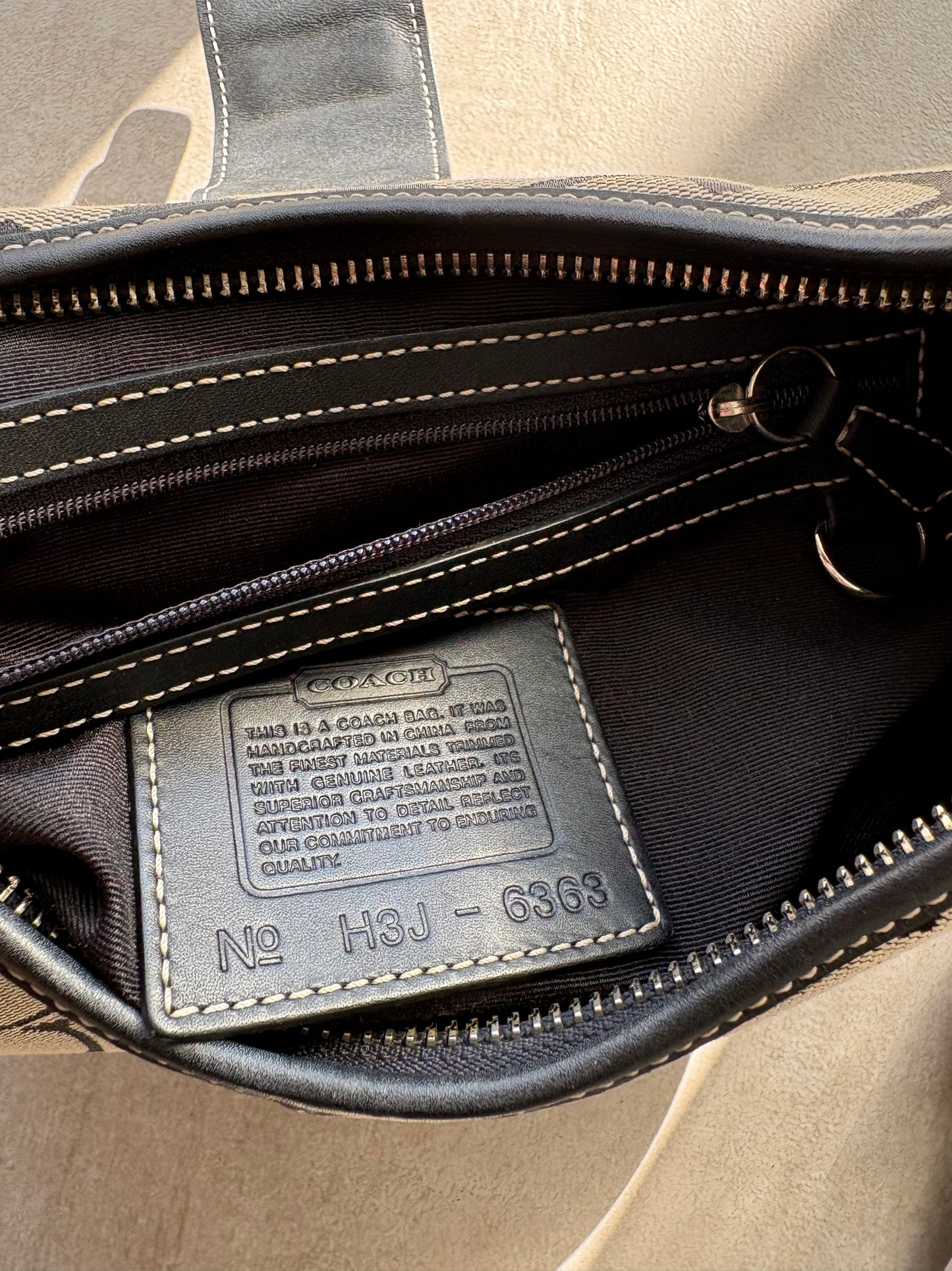 Coach Signature Hobo Black Buckle Shoulder Bag