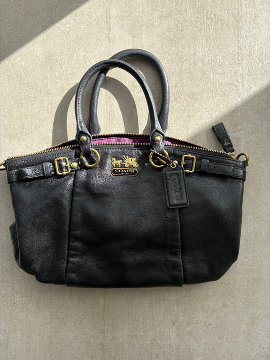 Coach Black Lindsey Madison Satchel Bag