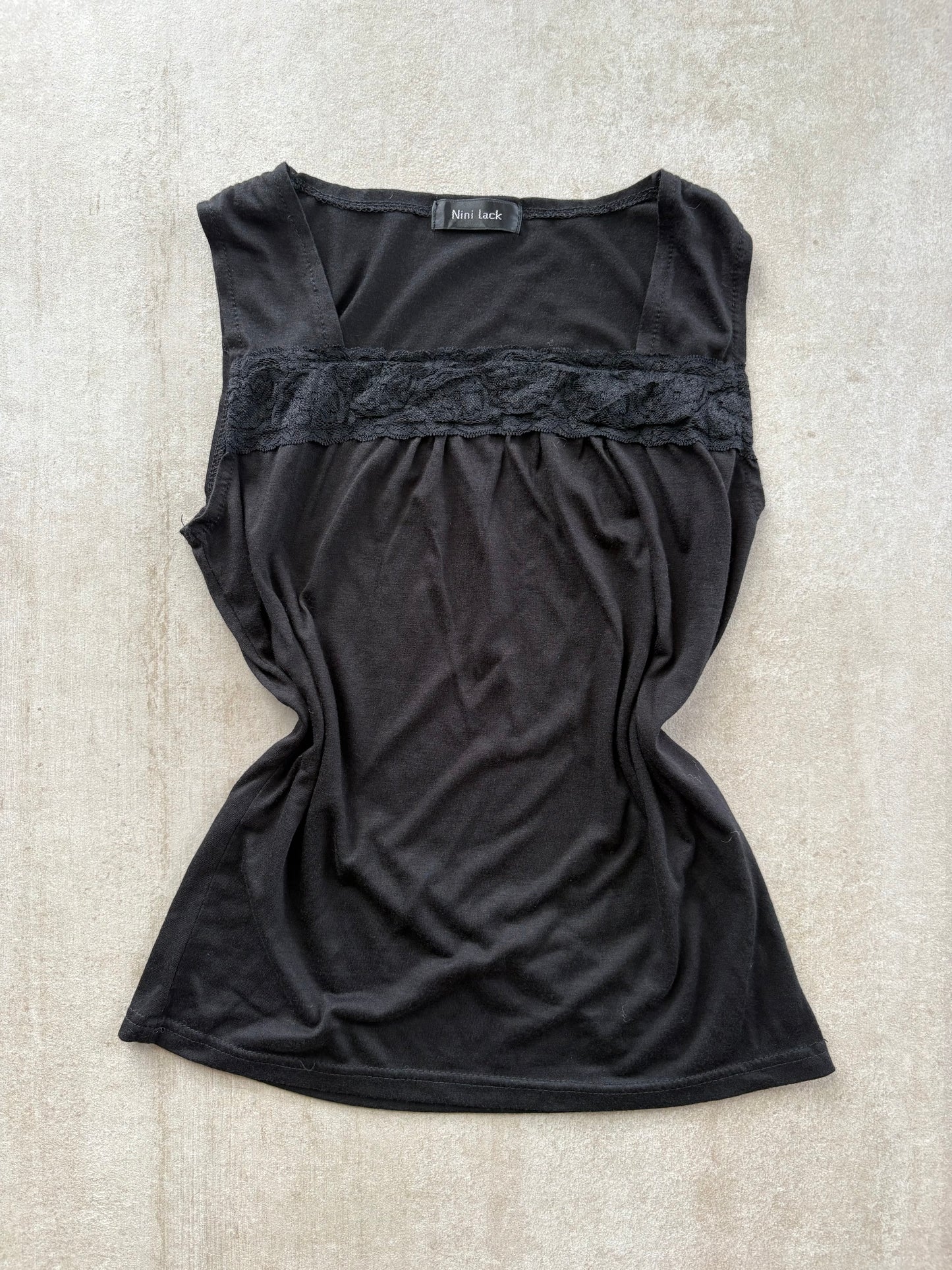 00's Japanese Black Cami w/ Black Lace