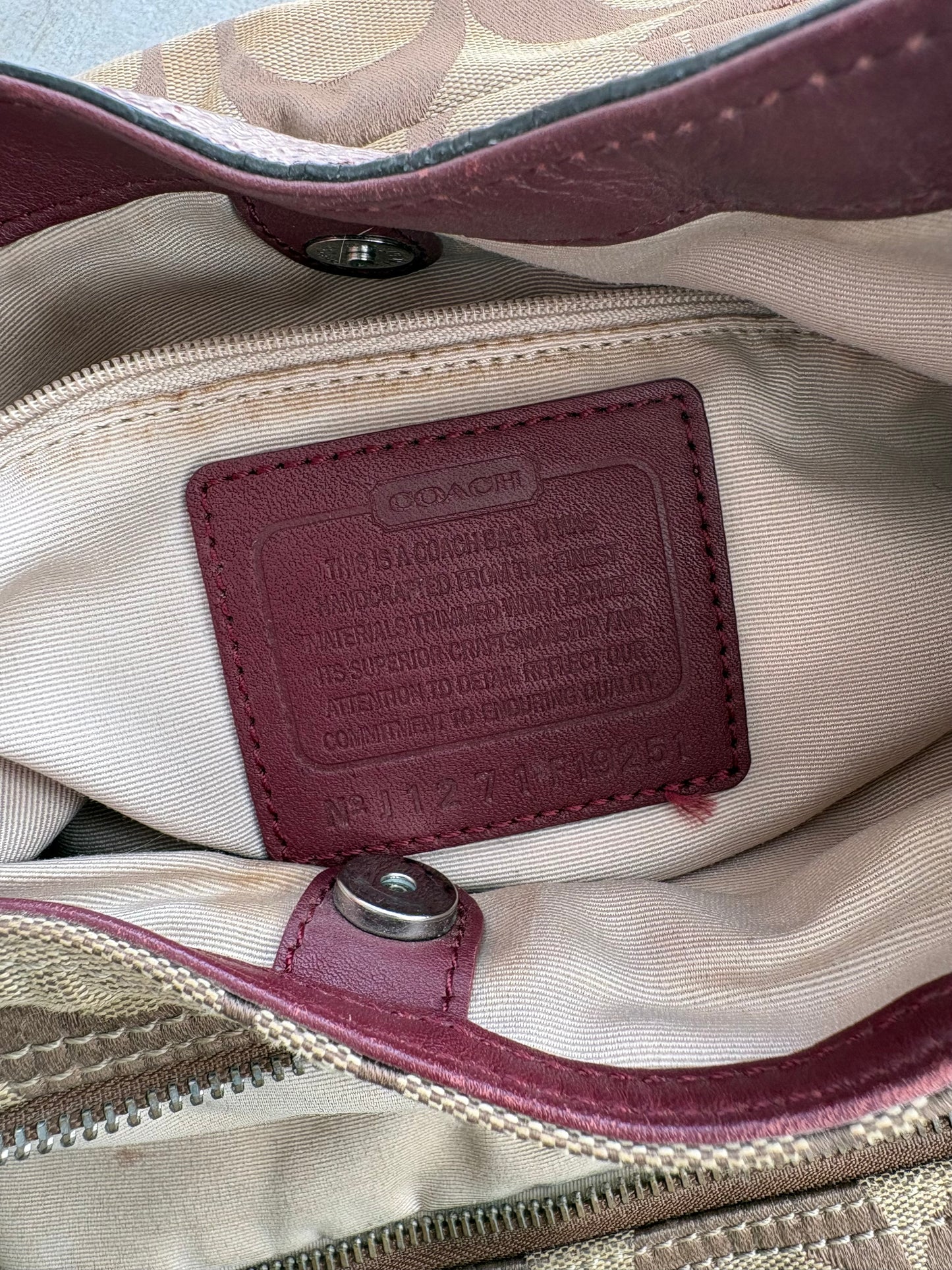 Coach Large Canvas Hobo Shoulder Bag *AF
