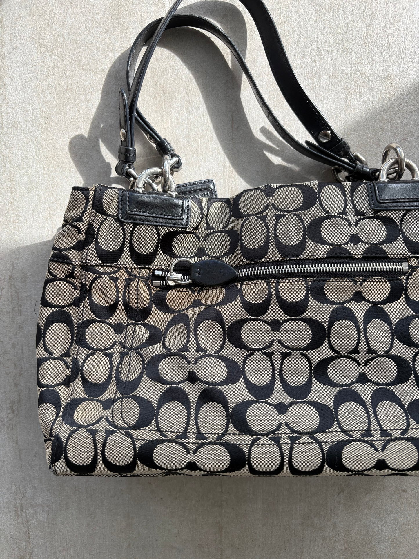 Coach Jacquard Signature Shoulder Satchel Bag