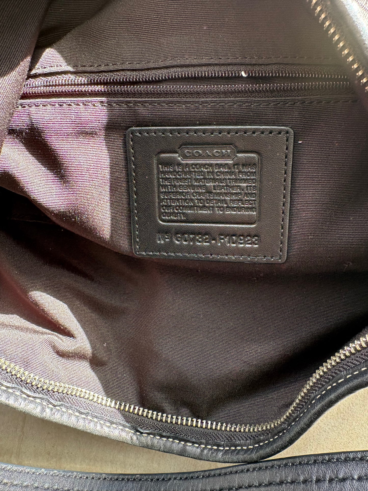 Coach Signature Monogram Sufflette Leather Shoulder Bag