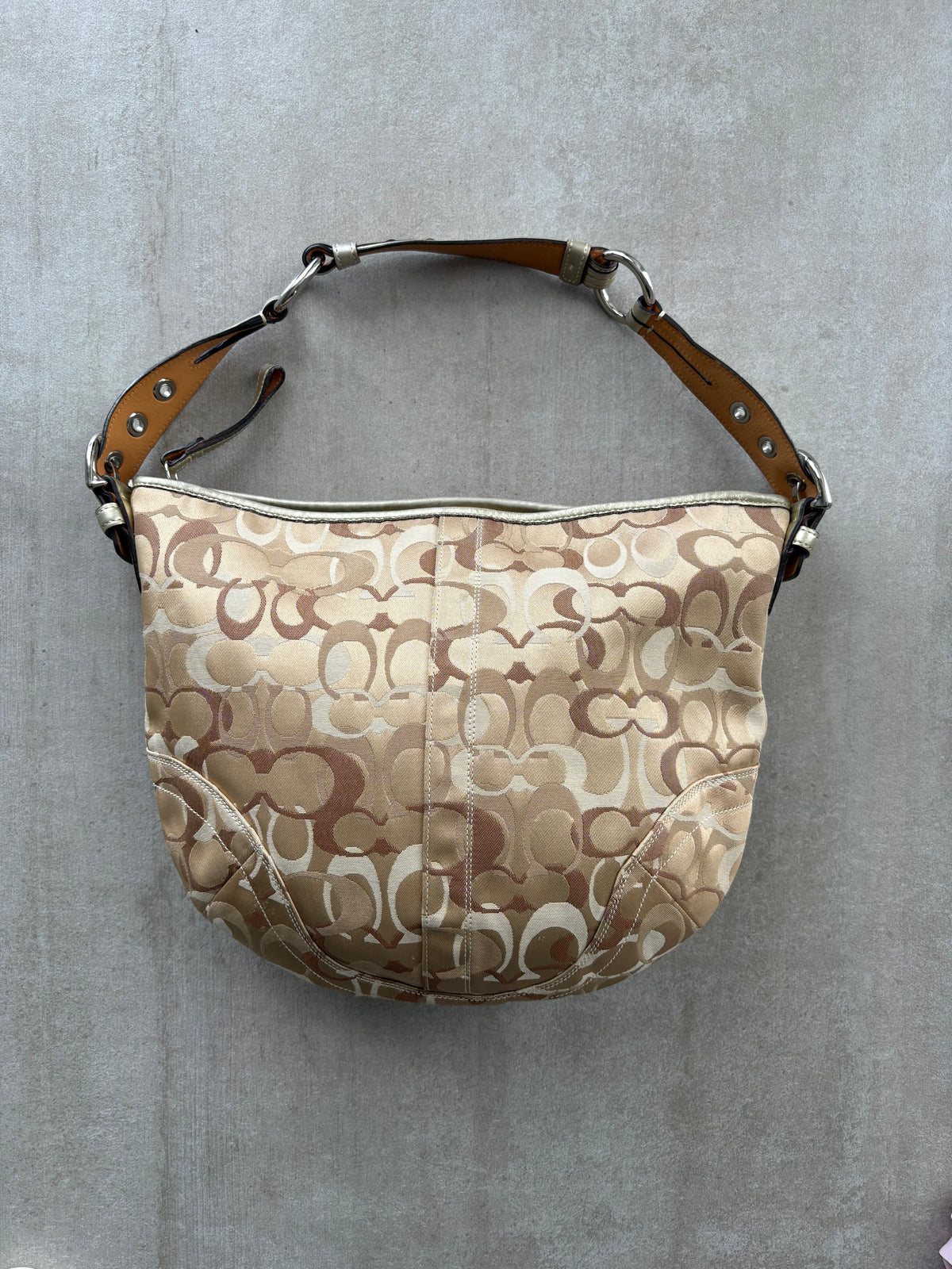 Coach Signature Optic Large Hobo Shoulder Bag