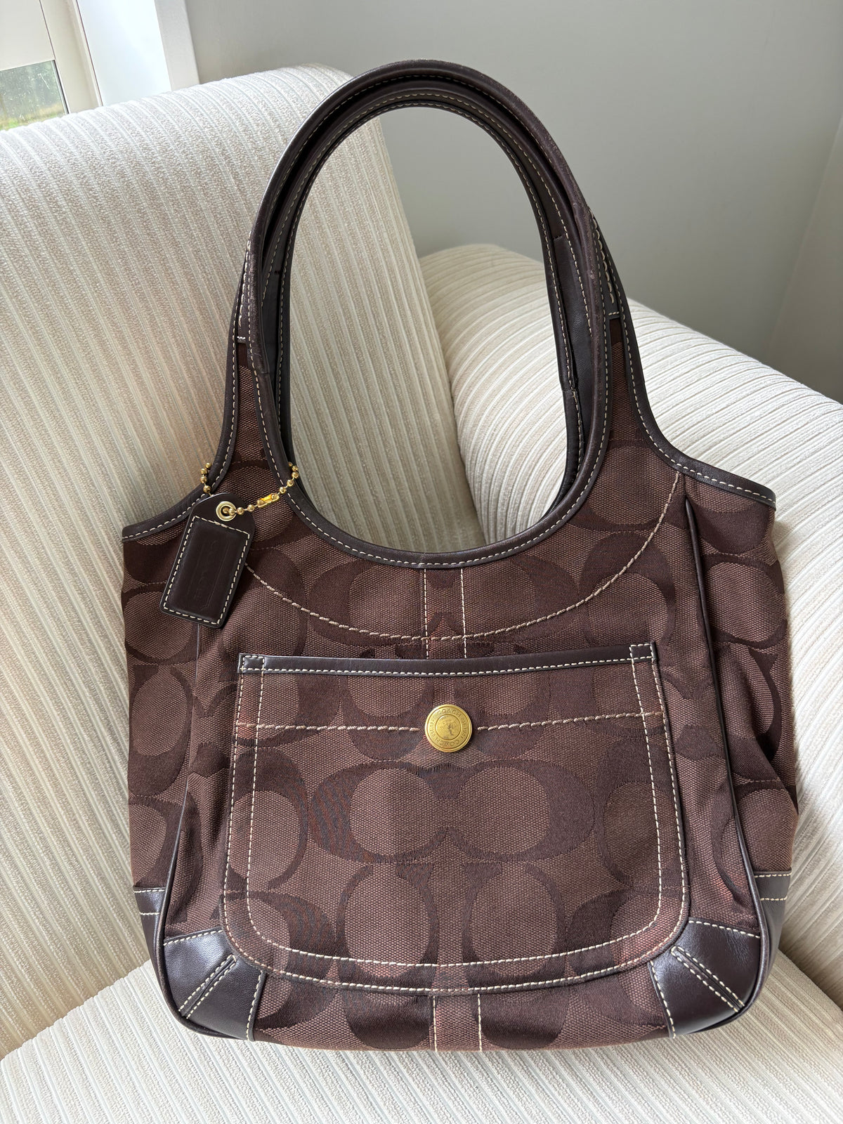 Coach Ergo Signature Tote Bag Choc Brown