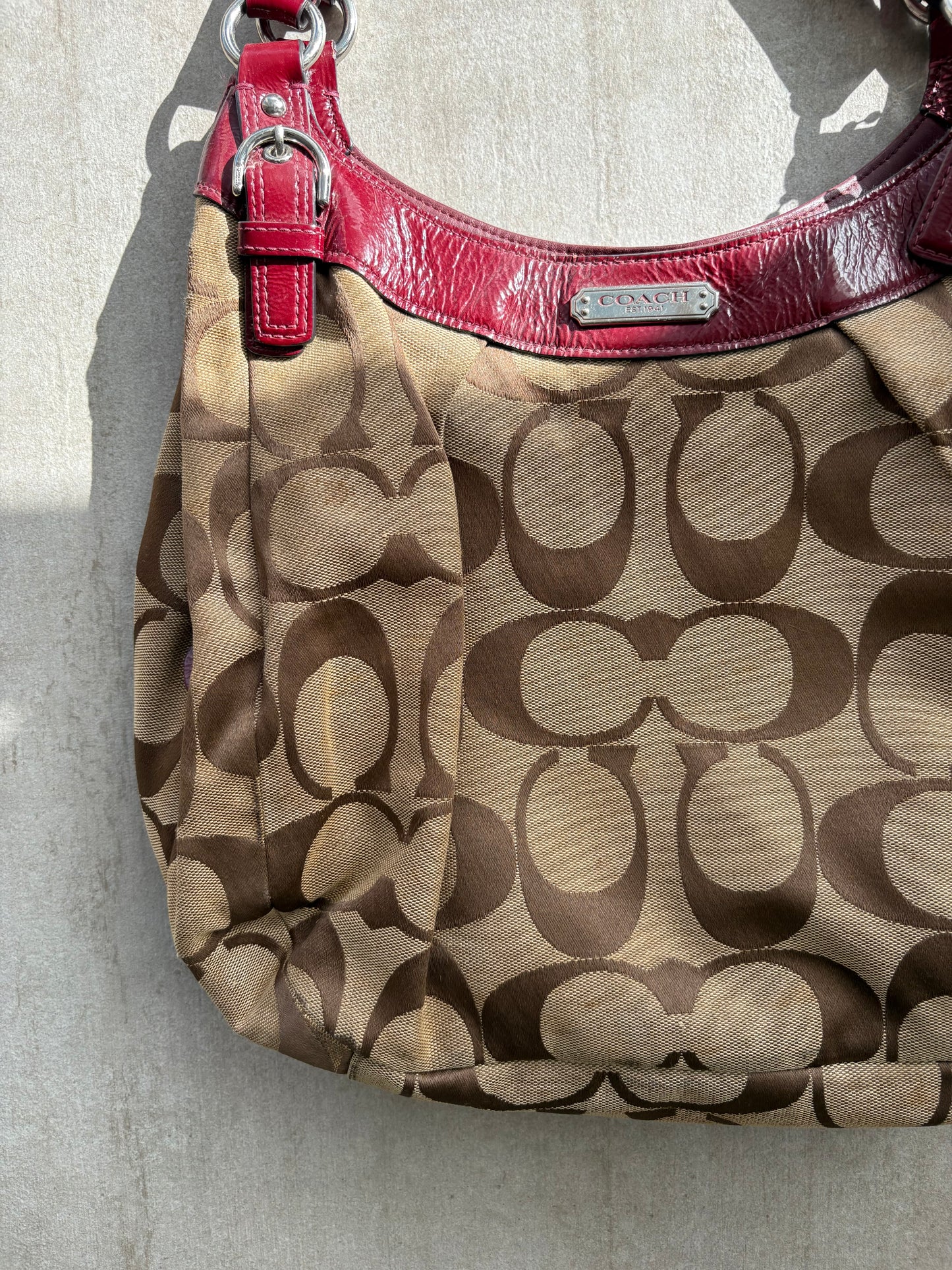 Coach Large Canvas Hobo Shoulder Bag *AF
