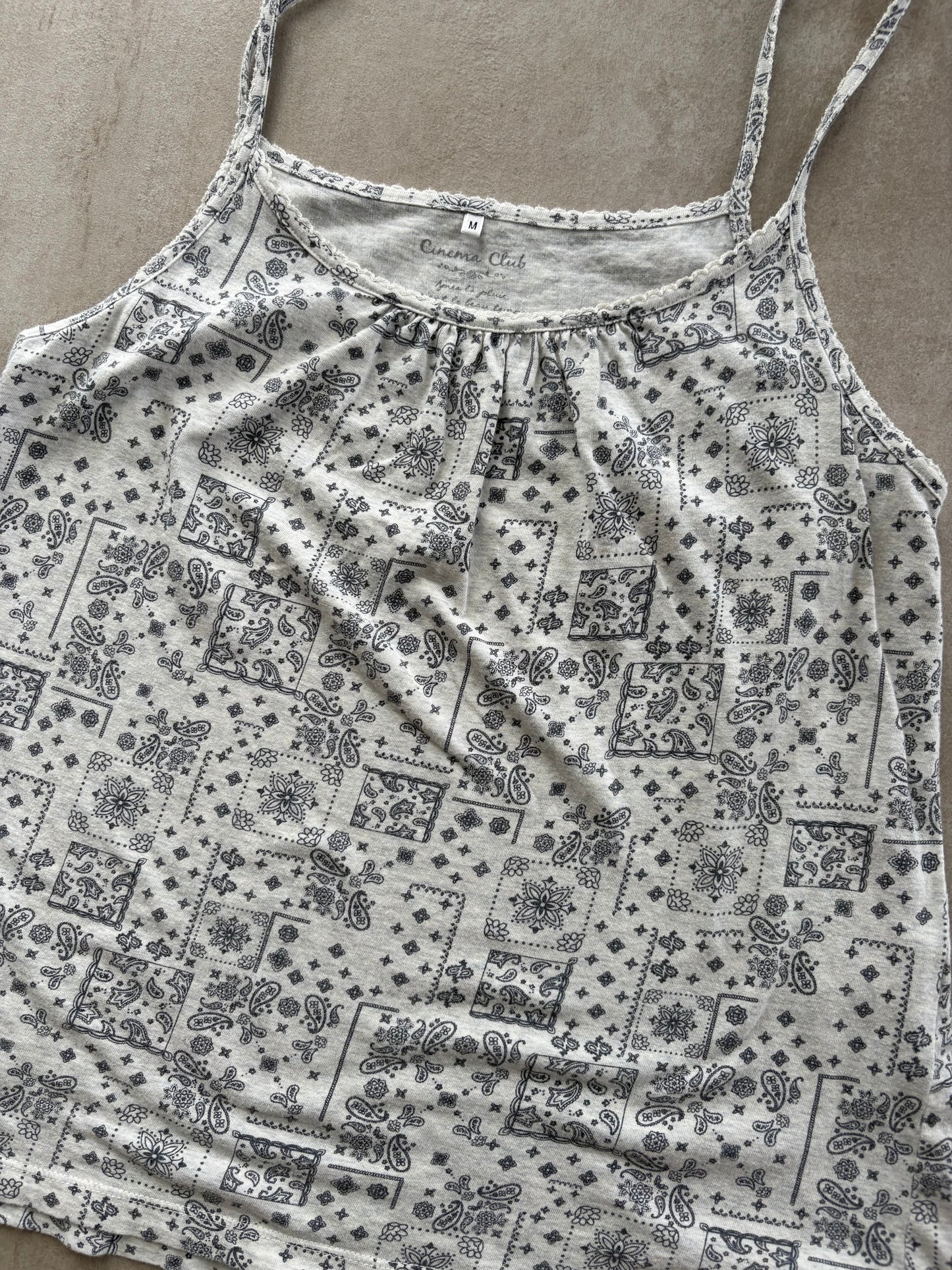 00's Japanese Geometric Cotton Cami
