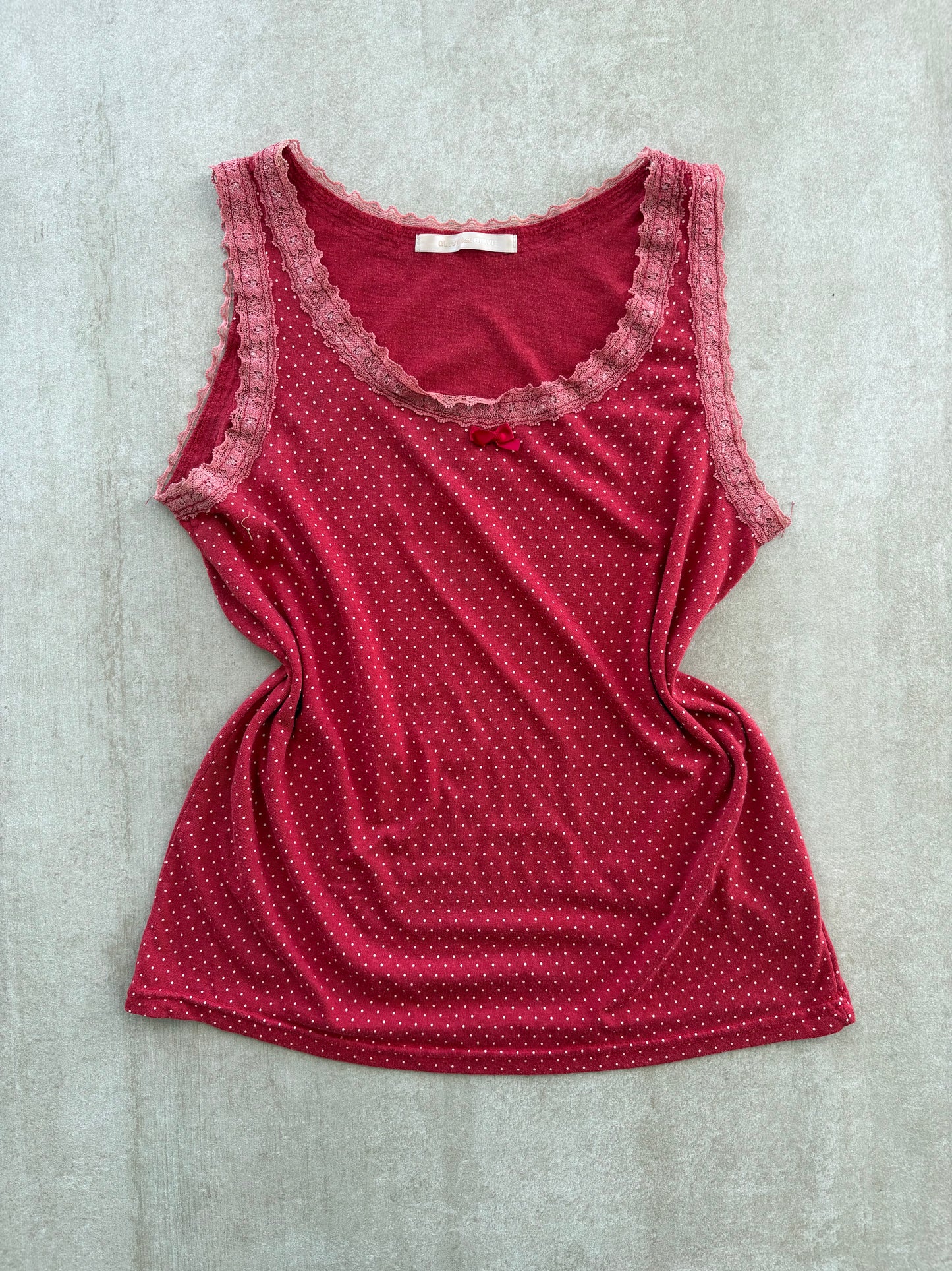 00's Japanese Red Polka Dot Tank Top