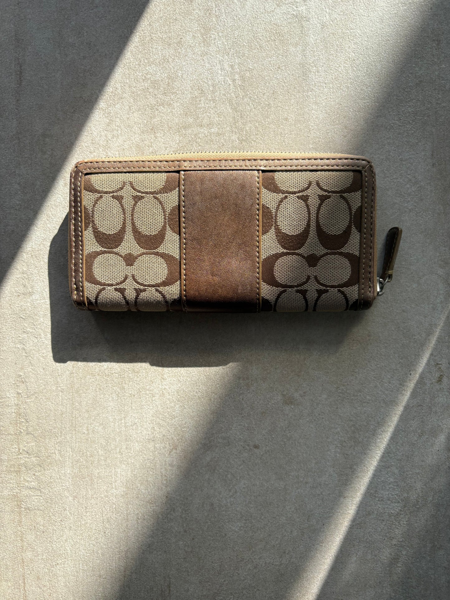 Coach Signature C Tan Wallet